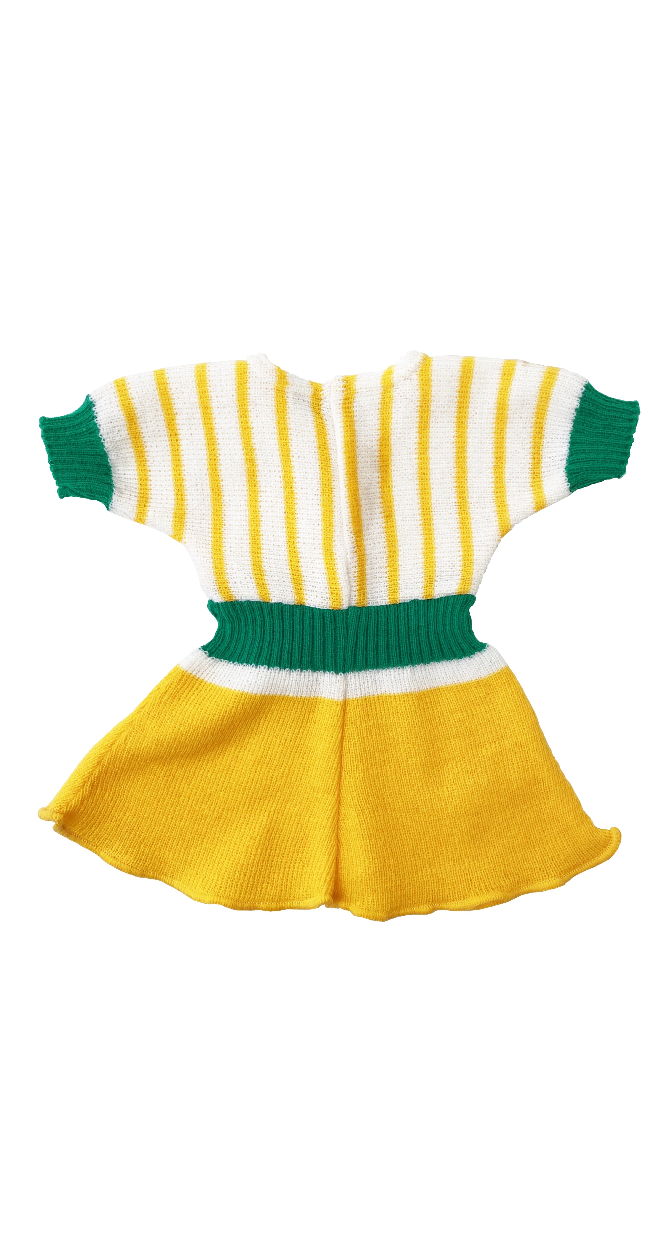 1970s NOS Girl's Yellow & Green Striped Knit Dress 3M
