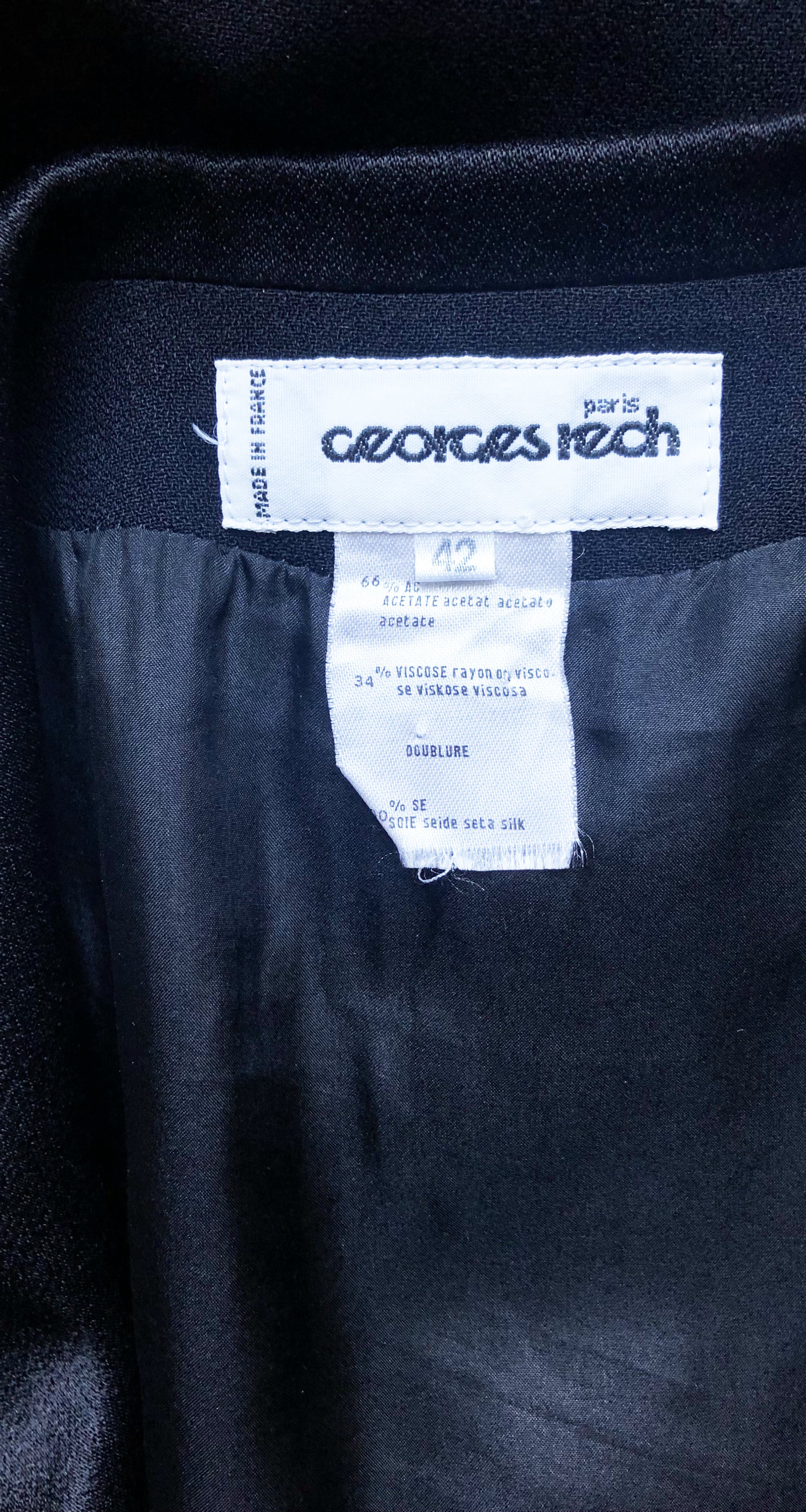 Georges Rech 1980s Tuxedo Style Black Crepe Dress Coat – Featherstone ...