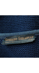 1980s Navy Blue Wool Knit Cardigan