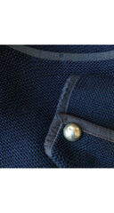 1980s Navy Blue Wool Knit Cardigan