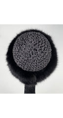 1970s Silver Lurex Crochet & Fox Fur Hat