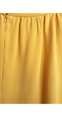 1980s Yellow Silk Ruffle Blouse & Skirt Evening Set