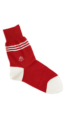1980s Red & White Silk Knit Socks