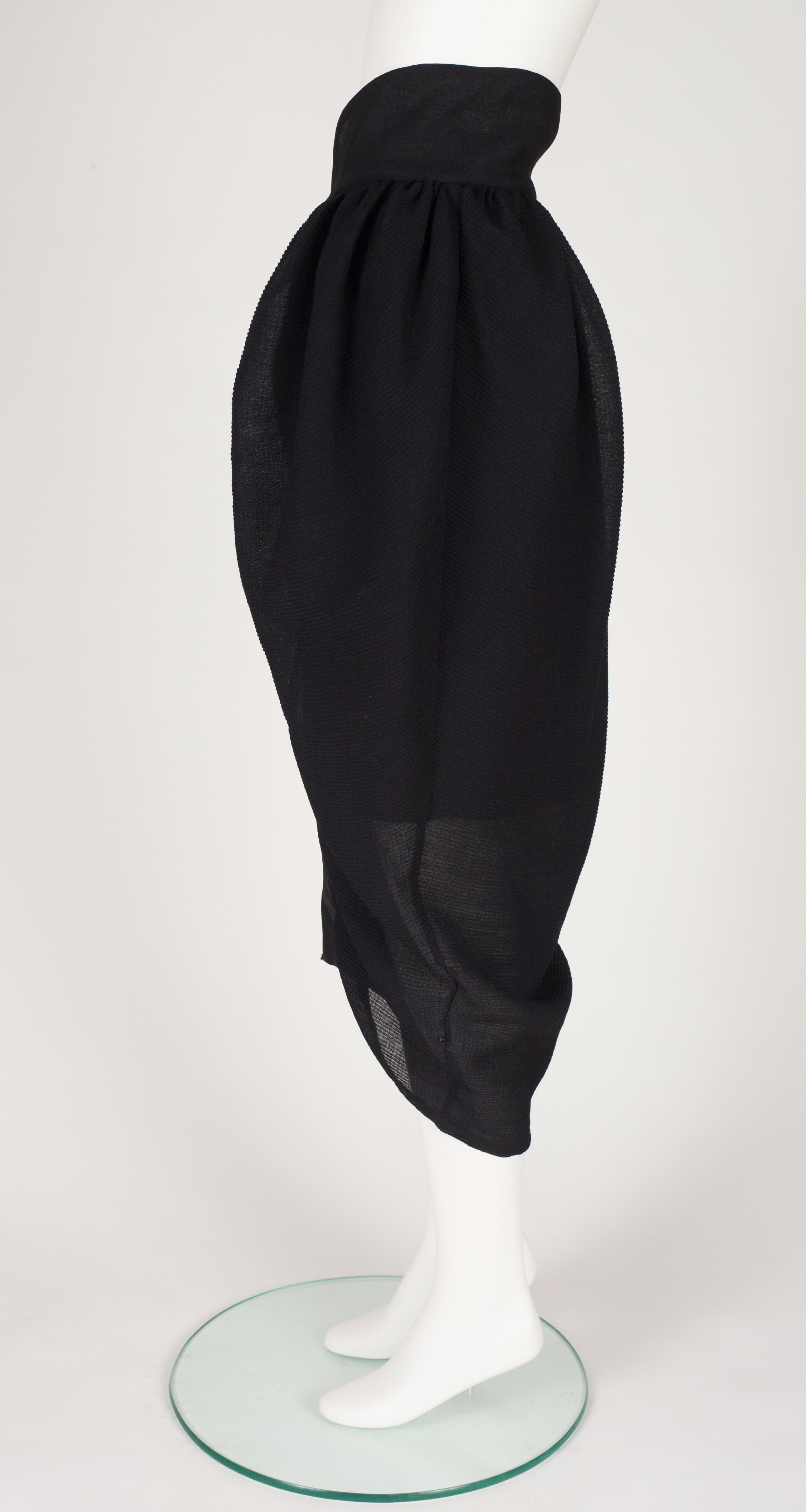 1980s Museum-Held Black High-Waisted Tulip Skirt
