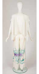 1970s Tropical Print White Beach Outfit