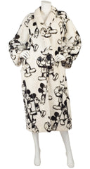 1990s Mickey Mouse Disney Print Faux Fur Coat