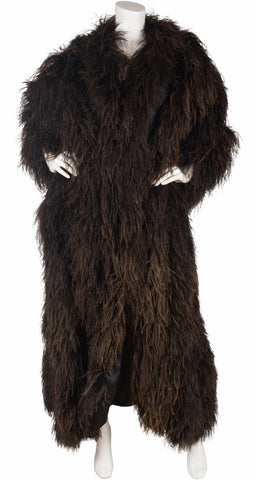 1980s NWT Ostrich Feather Floor Length Coat