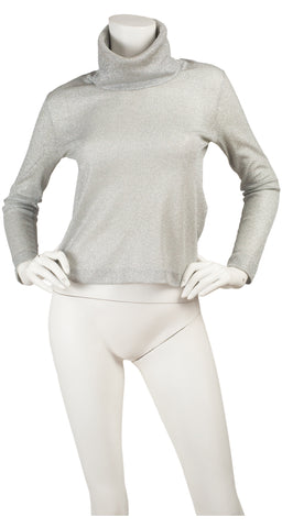 1960s Space Age Silver Lurex Turtleneck