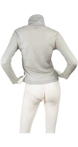 1960s Space Age Silver Lurex Turtleneck