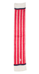 1970s Monogram Red & White Silk Chiffon Scarf