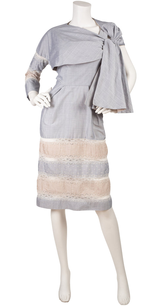 1950s sheer brown cotton + white dot dress – Hemlock Vintage Clothing