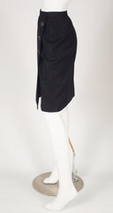1989 S/S "Le Smoking" Black Wool Gabardine Skirt