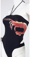 c. 2001 NWT Shrimp Screen Printed Thong Bathing Suit