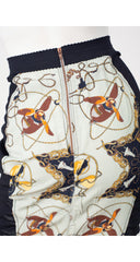 1980s Fan Electrical Cord Print Bodycon Skirt