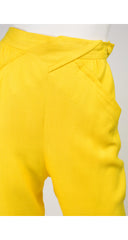 1980s Yellow Linen Blend High-Waisted Trousers