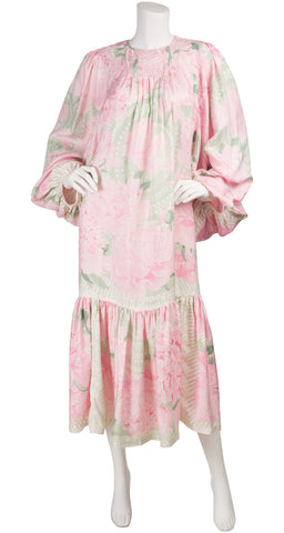 1978 Custom "Les Pivoines" by Christiane Vauzelles Scarf Dress