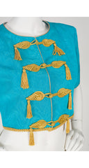 1993 S/S Runway Gold Tassel Turquoise Jacket