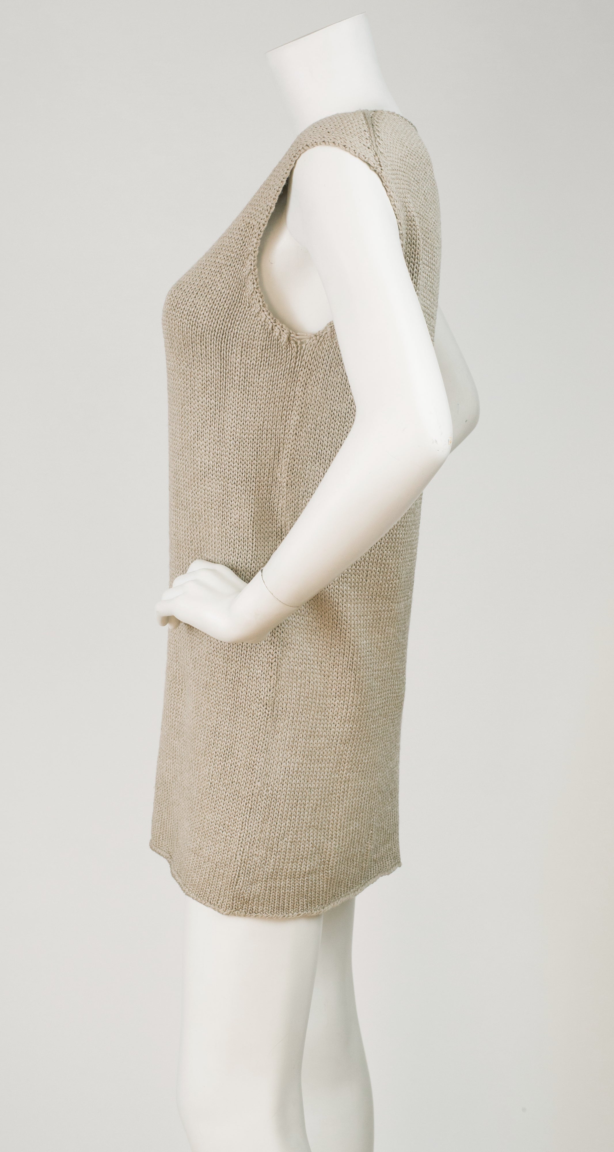 1999 S/S Taupe Silk Knit Sleeveless Top