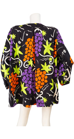 1980s Face & Grape Print Cotton Swing Jacket