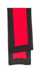 1980s 70" Red & Black Polka-Dot Jacquard Silk Scarf