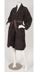 1980s Leopard Print Wool Swing Coat