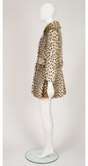 1960s Cheetah Print Faux Fur Double-Breasted Coat