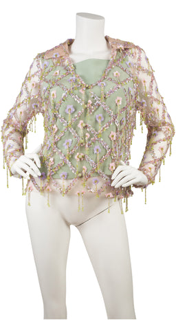 1980s Beaded Net Jacket & Top Set