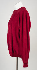 1980s Men's Red Suede Pullover Sweater