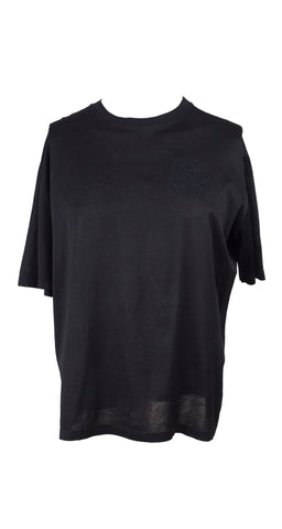 1990s Men's Logo Emblem Black Cotton Jersey T-Shirt