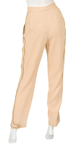 1980s Western-Inspired High-Waisted Rayon Trousers