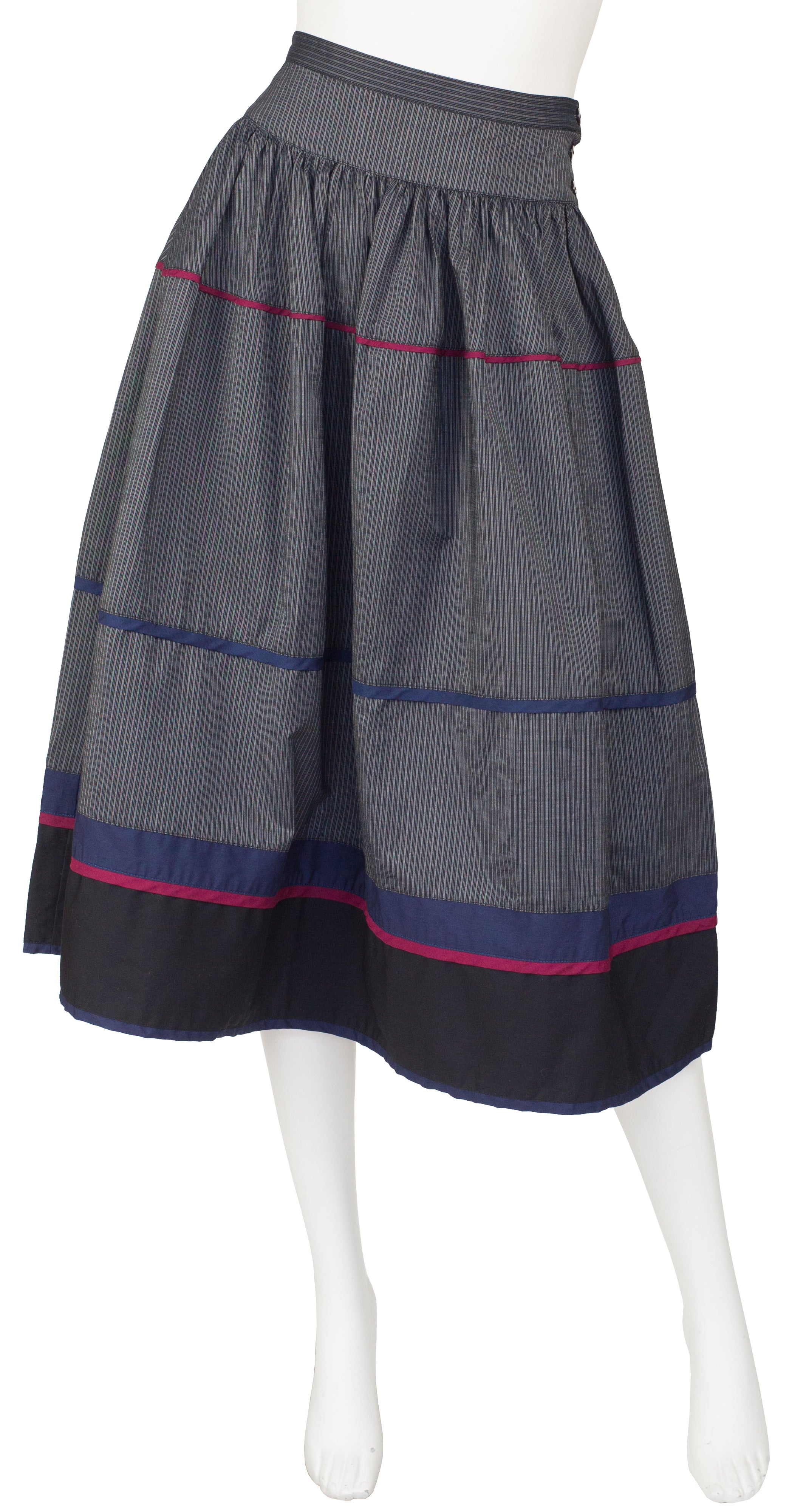 1982 S/S Documented Striped Cotton Skirt