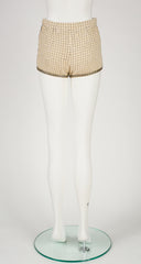 2011 S/S Sample Yellow Tweed Glitter Trim Hot Pants
