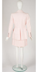 1995 S/S Runway Powder Pink Structured Mini Skirt Suit
