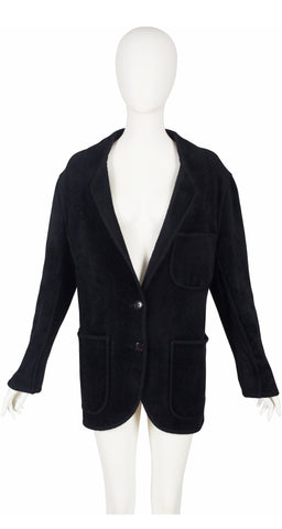 1989 F/W Black Chenille Tapered Sweater Jacket