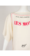 1989-90 F/W Jean-Paul Sartre "Les Mots" Book Cover Silk Top