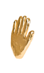 1990s Figural Hand Gold-Tone Metal Paper Weight