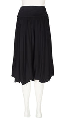 1980s Black Wool Jersey High-Waisted Skirt