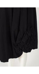 1980s Black Wool Jersey High-Waisted Skirt