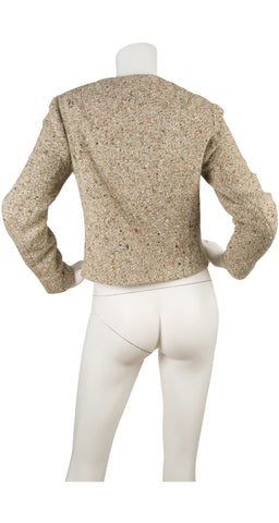 1960s Beige Tweed Cropped Jacket
