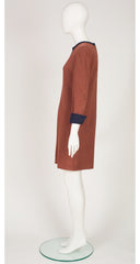 1980s Copper Wool Jersey Day Dress