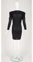 1990s Layered Black Button-Up Tunic Dress