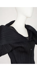 1990s Layered Black Button-Up Tunic Dress