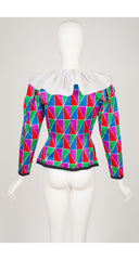 1988 S/S Runway Ruffle Collar Harlequin Cotton Jacket
