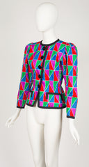 1988 S/S Runway Ruffle Collar Harlequin Cotton Jacket
