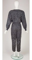 1987-88 F/W Graphic Black & Gray Wool Jumpsuit