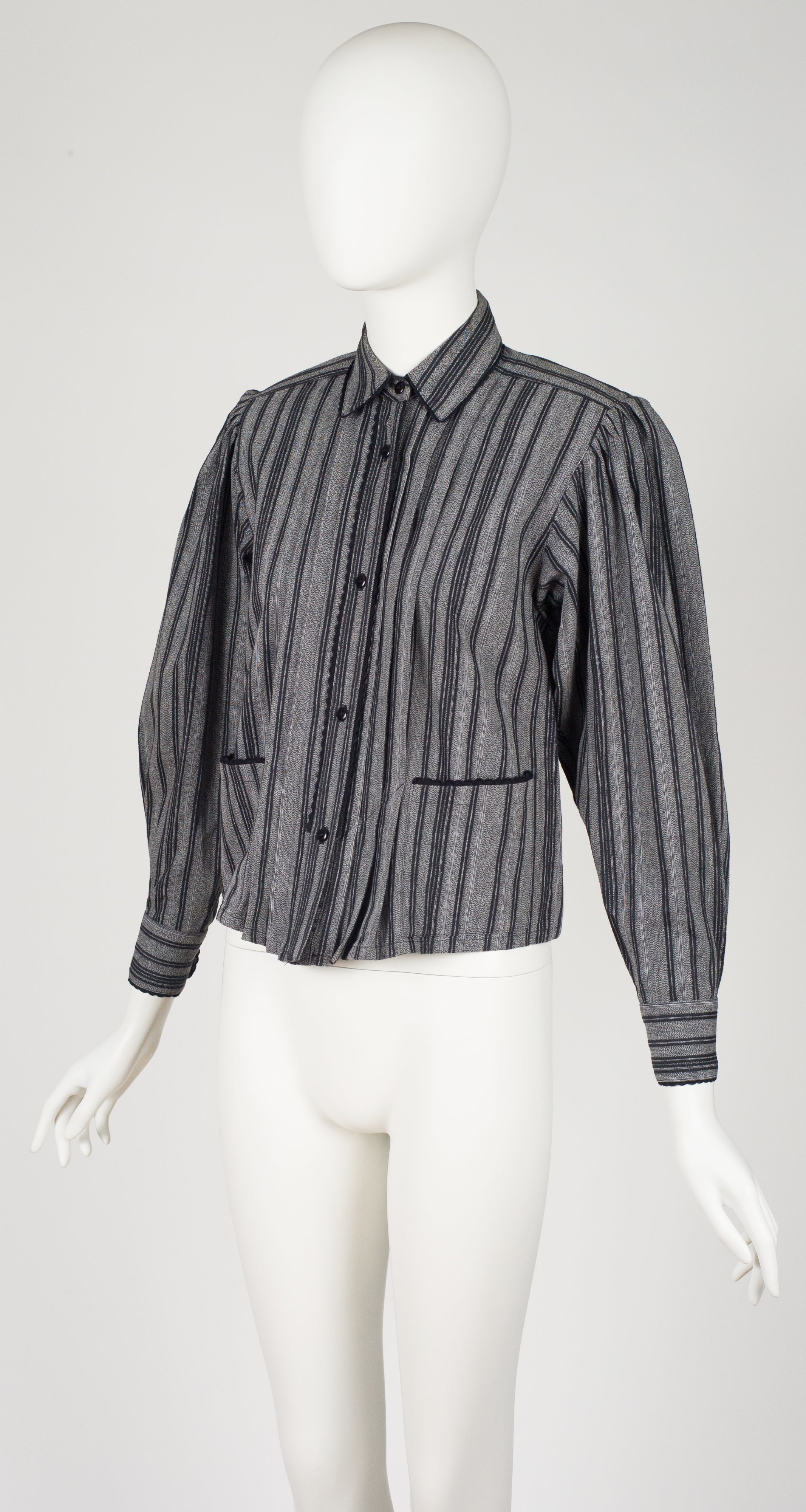 1983-84 F/W Runway Pinstripe Gray Cotton Light Jacket
