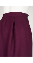 1980s Burgundy Wool High-Waisted Pencil Skirt