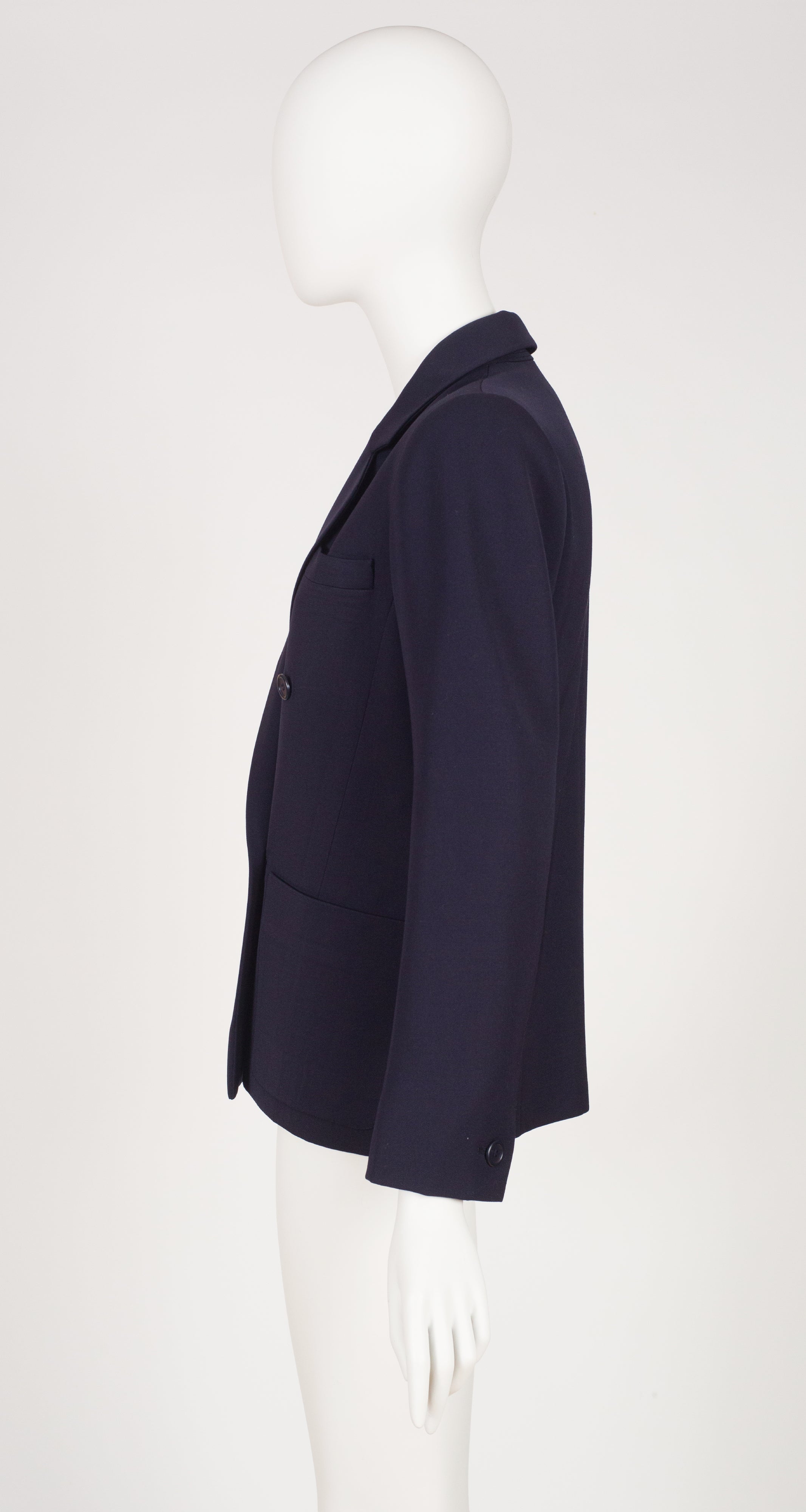 1981 S/S Navy Blue Wool Double-Breasted Blazer