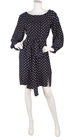 1981 S/S Runway Black & White Polka-Dot Carwash Dress