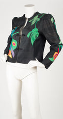1982 Hand-Signed Raw Silk Appliqué Wearable Art Jacket